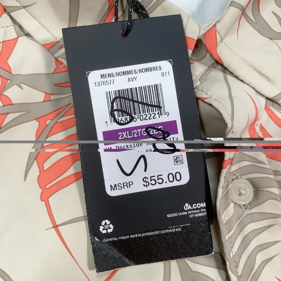 Under Armour UPF 30 Dockside SS Novelty  Button Shirt  Men's  Size 2XL XXL *READ - Picture 6 of 15